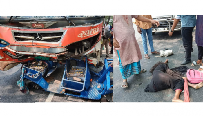 বাসের চাপায় ইজিবাইকের দুই যাত্রী নিহত, আহত-২ বাসের চাপায় ইজিবাইকের দুই যাত্রী নিহত, আহত-২